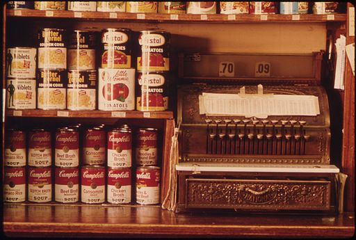 old_style_cash_register_and_canned_goods_in_a_butcher_shop_in_new_ulm_minnesota-_the_town_is_a_county_seat_trading-_-_nara_-_558255
